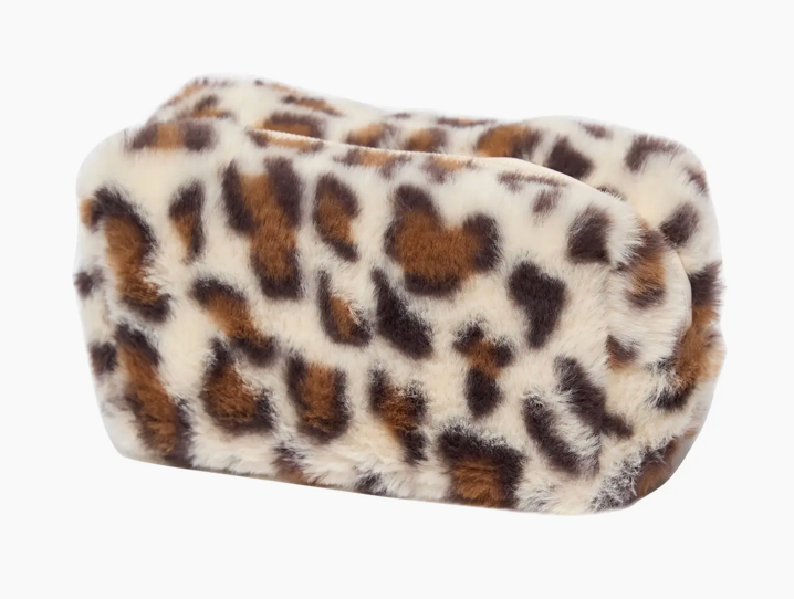 Fuzzy Leopard Cosmetic/toiletry bag
